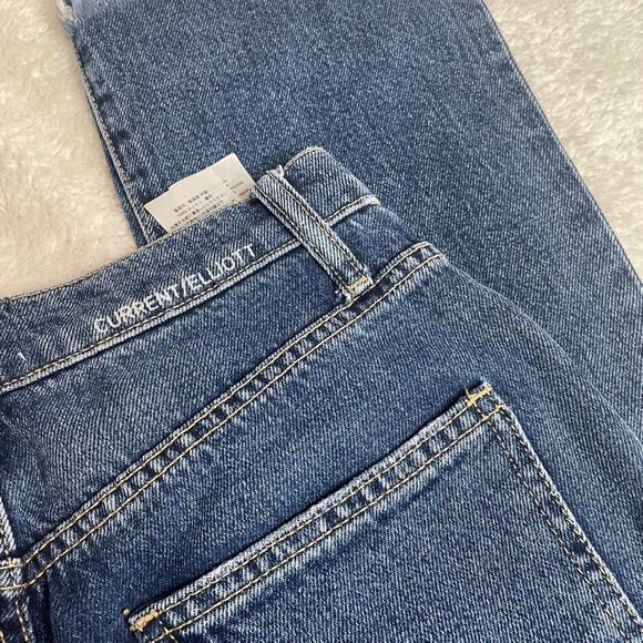 CURRENT ELLIOTT 23 Blue Jeans Straight Leg Slight Flare Denim High Waist Ankle - Picture 7 of 8